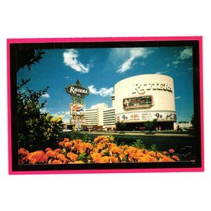 Riviera Casino Vintage Postcard La Cage Marquee Las Vegas Gambling Hotel Strip